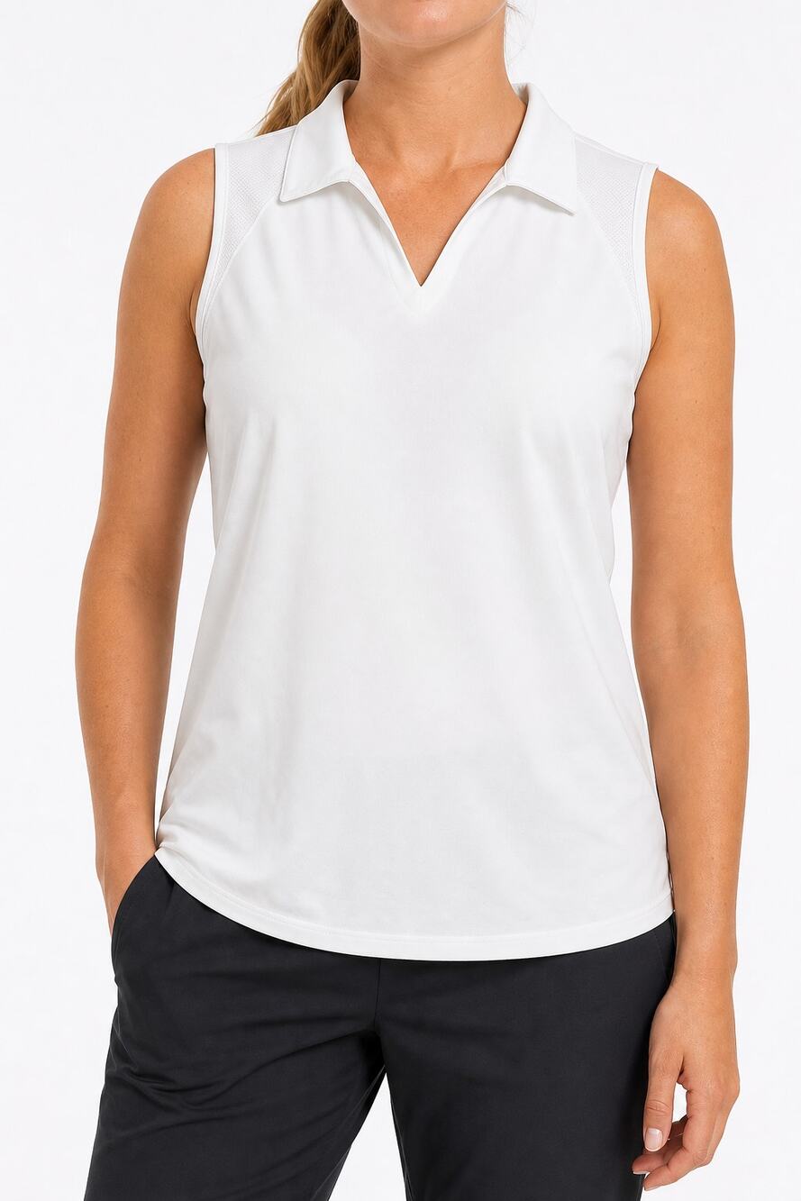 Nike Golf Women's FIT-Dry Sleeveless Polo White Size L 12-14 Golf Tennis Outdoor